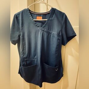 Ava Therese Navy Scrub Top